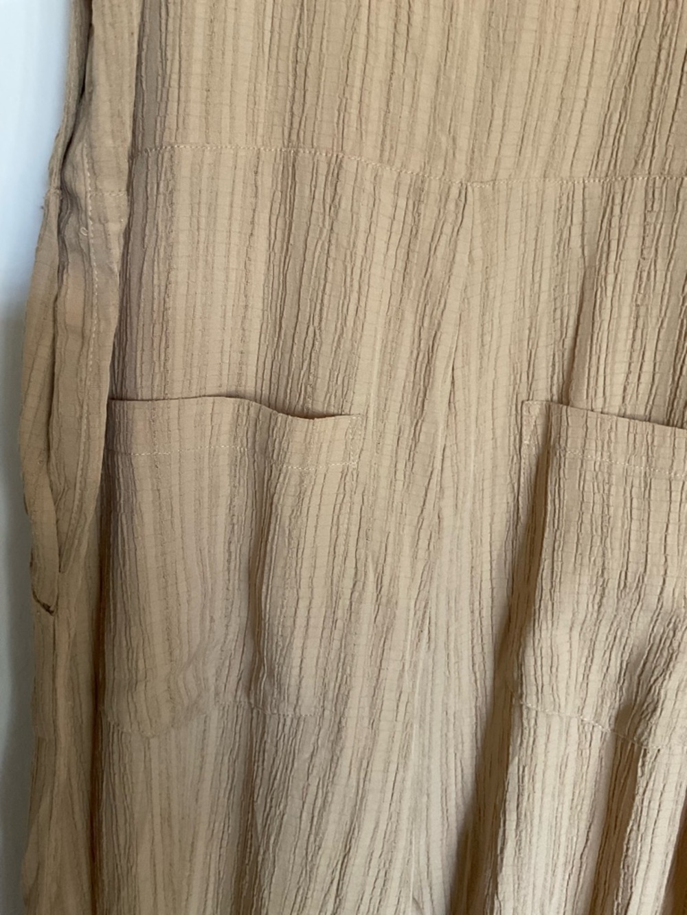The Range Woven Ripple Jumpsuit-Tan-Small - Picture 5 of 7